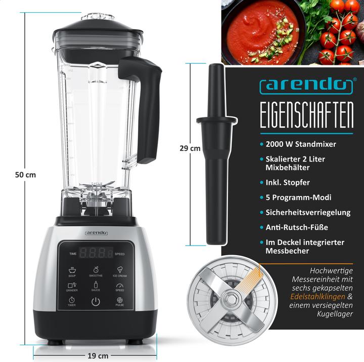 Image du produit Arendo Mixeur sur socle (2000 W)