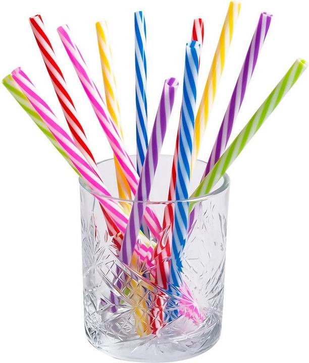 Actual product image Boland 12 reusable straws 6 colours assorted with brush 21cm (12 x)