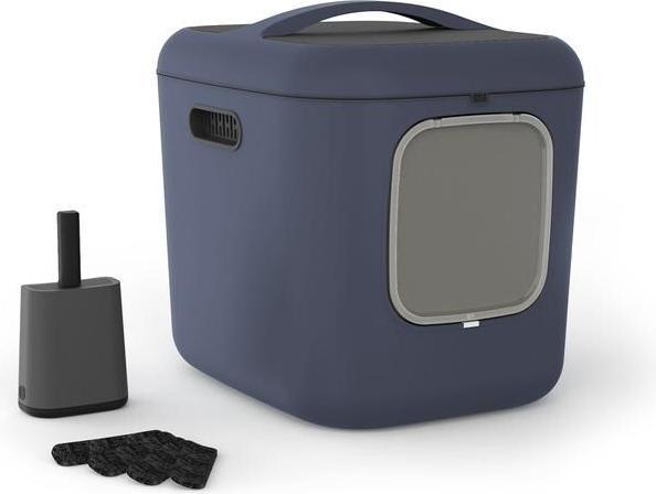 Rotho Katzentoilette Bea XL Navyblau, Stromversorgung: Keine (Bac à litière fermé)