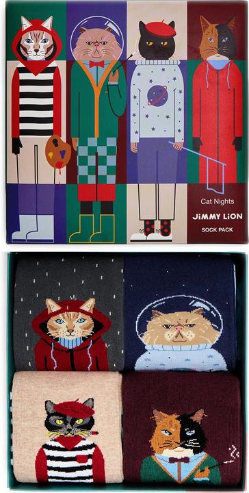Immagine prodotto Jimmy Lion calzini cat nights (x4) (confezione da 4, 36, 40)