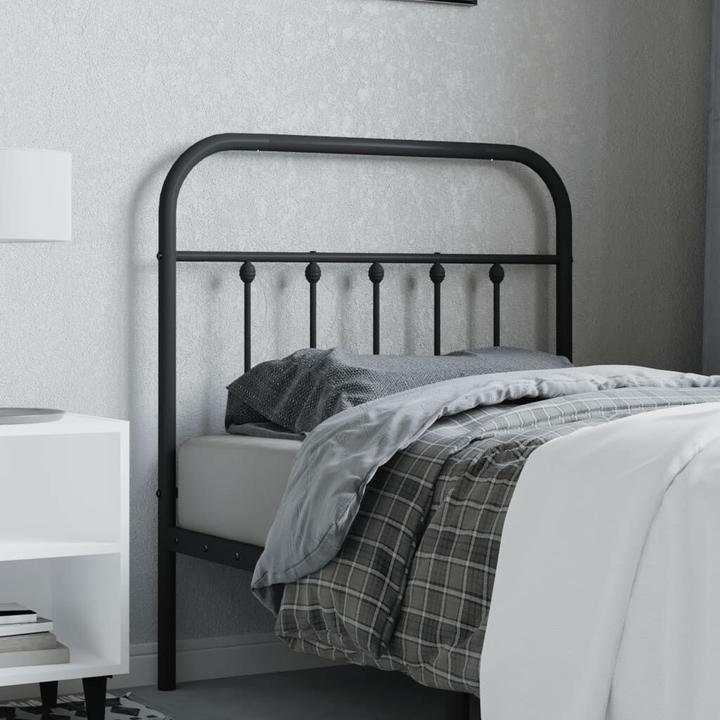 Immagine prodotto VidaXL Kopfteil Metall Schwarz 80 cm, Farbe: Schwarz, Material (85 x 3 x 100 cm)