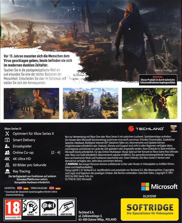 Immagine prodotto Techland Dying Light 2 Stay Human (Xbox One S, Xbox Series X, DE)