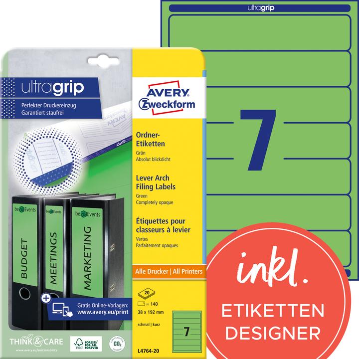 Immagine prodotto Avery L4764-20 Etichette 38x192mm