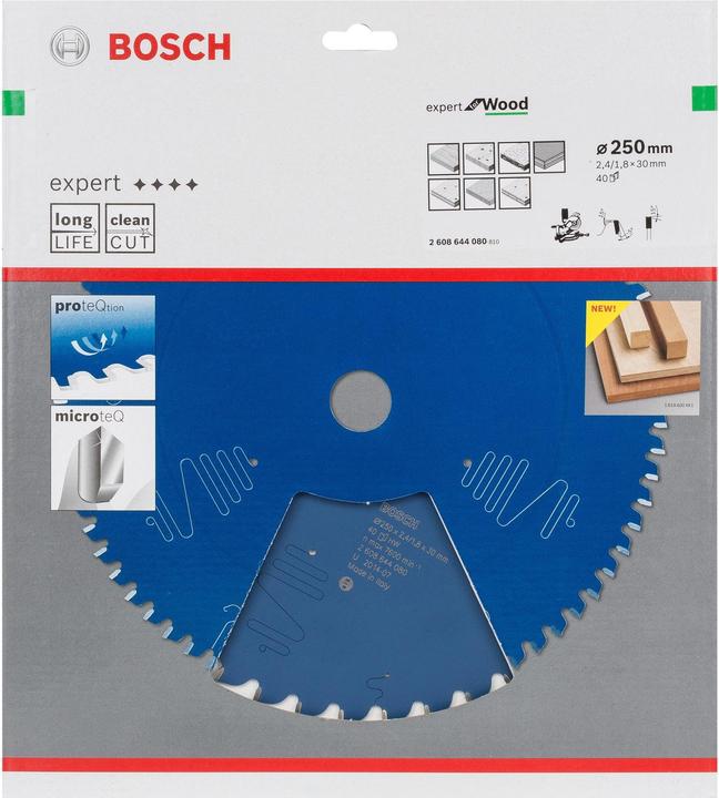 Produktbild Bosch Professional Zubehör Kreissägeblatt Expert for Wood, 250 x 30 x 2,4 mm, 40