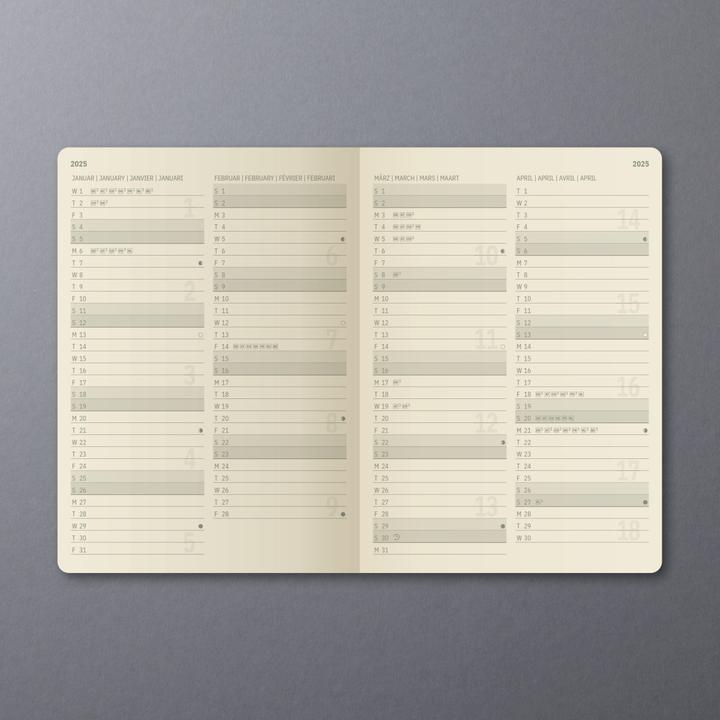 Valeurs nutritives et ingrédients Sigel Calendrier mensuel (A5, Allemand)