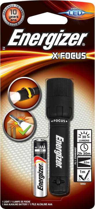 Actual product image Energizer LED Flashlight, X-Focus, Extremely Bright for Household, Outdoor and Emergency, Battery Included (9 cm, 30 lm)