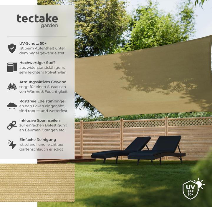 Produktbild tectake Sonnensegel (540 x 540 cm)
