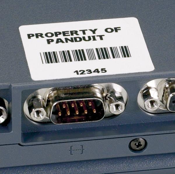 Actual product image Panduit C200X100YJC, White, Polyester, RoHS, 5.08 cm, 2.54 cm, 500 pc(s)