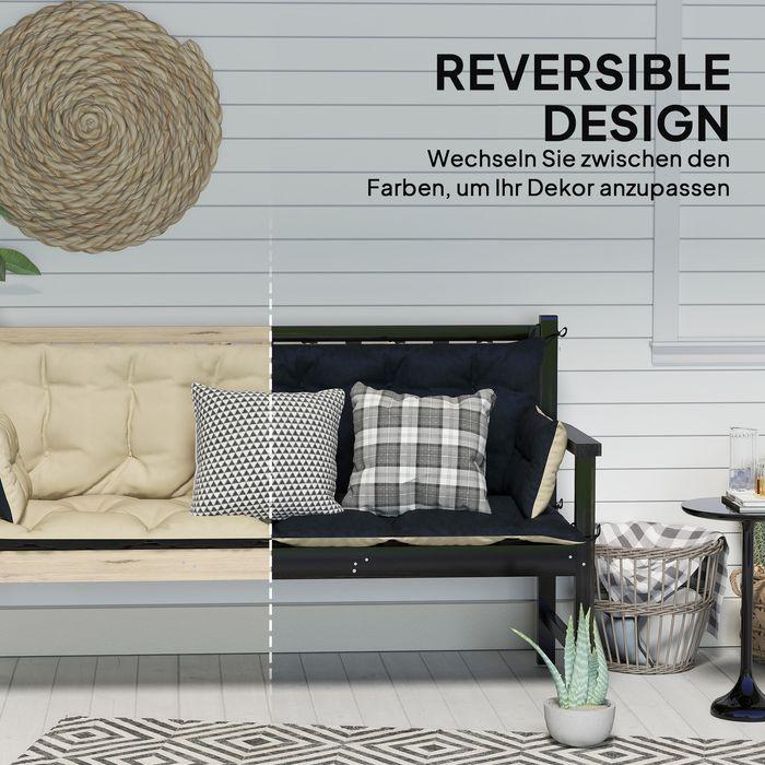 Produktbild Swisshandel24 3 Sitzer Bankauflage 180x110x8 cm Beige+Schwarz