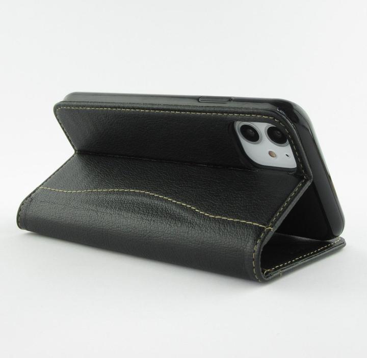 Actual product image Fierre Shann Fourre Flip cuir véritable (Apple iPhone 14 Pro)