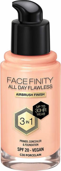 Actual product image Max Factor Facefinity All Day Flawless 3 In 1 Foundation C30-Porcelain 30ml (C30 Porcelain)