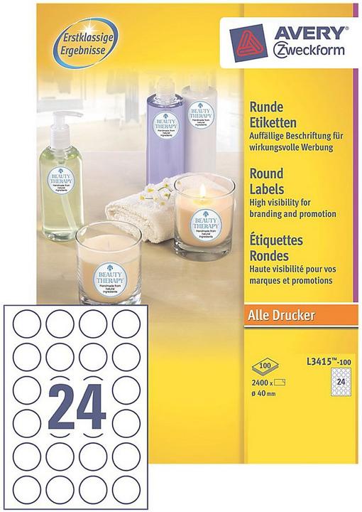 Actual product image Avery Round labels