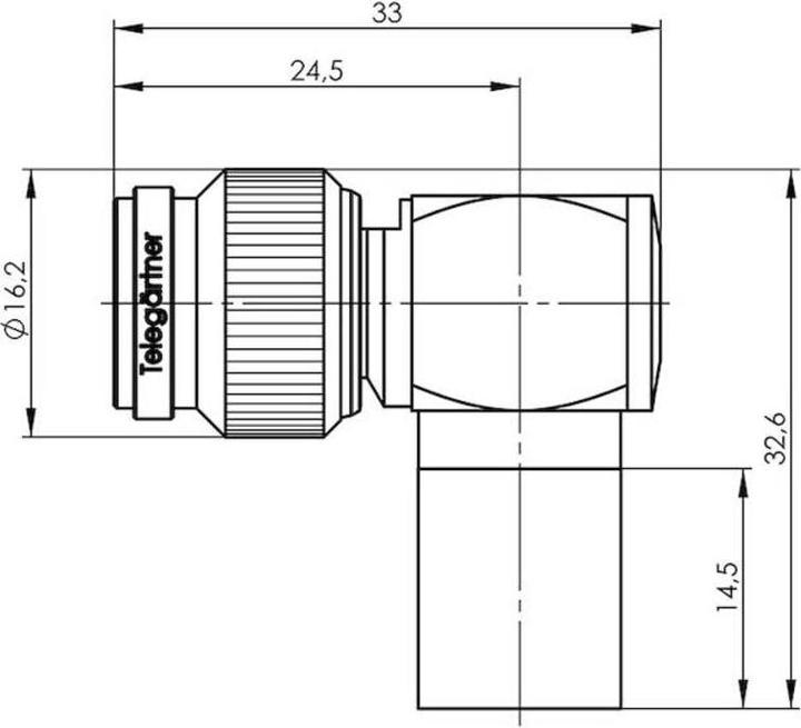 Image du produit Telegärtner J01010A0064 J01010A0064 Connecteur TNC mâle, coudé 50 Ω 1 (Prise antenne)