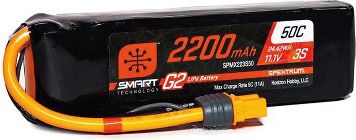 Actual product image Spektrum 2200mAh 3S 11.1V Smart G2 LiPo 50C IC3 (11.10 V, 2200 mAh)