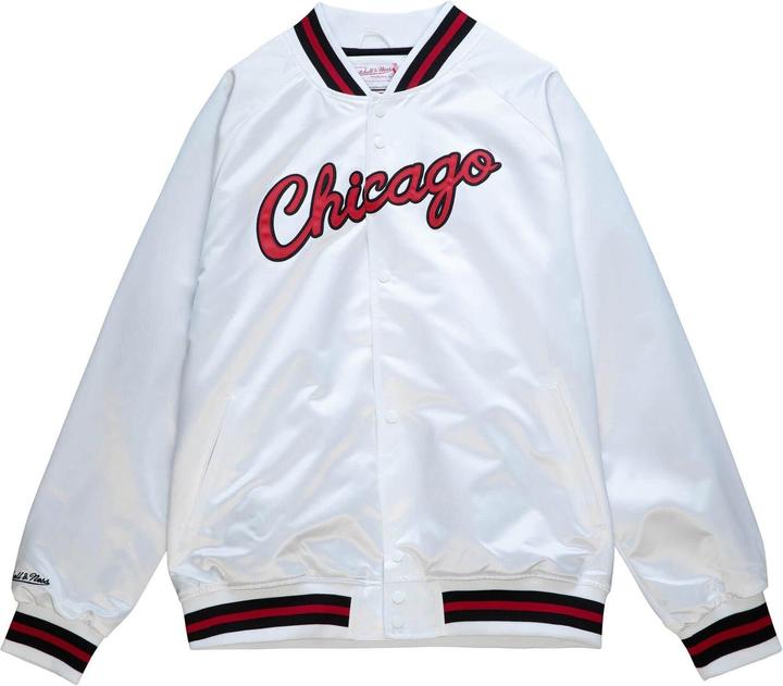 Mitchell & Ness M&N Lightweight Satin Jacke - Chicago Bulls weiss - S (S)