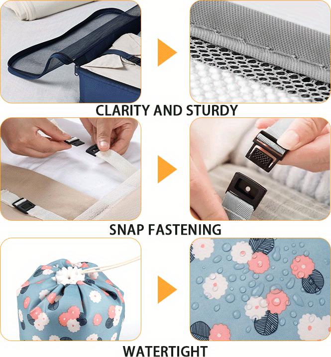 Actual product image Only-Bags.Store Travel organiser bag set, large capacity packing cubes with multifunctional make-up storage