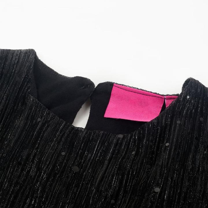 Produktbild VidaXL Kinderkleid mit Langen Ärmeln Schwarz 116,Aussenmaterial (116)