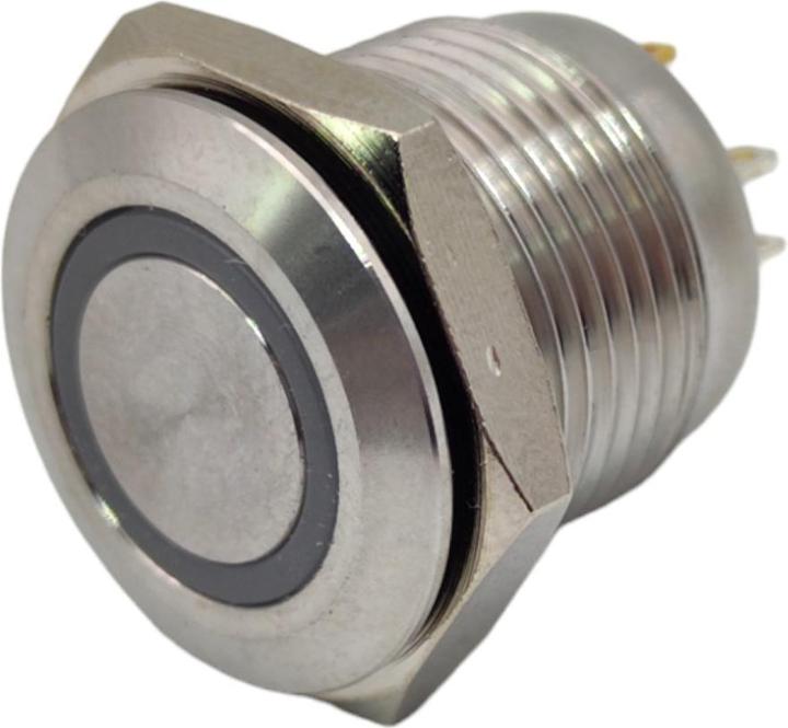 Image du produit Purecrea Bouton-poussoir 16mm avec éclairage RGB 5V - Acier inoxydable
