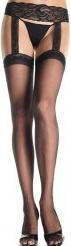 Produktbild Leg Avenue Kousen met kanten jarretelgordel Zwart (S, M, L)