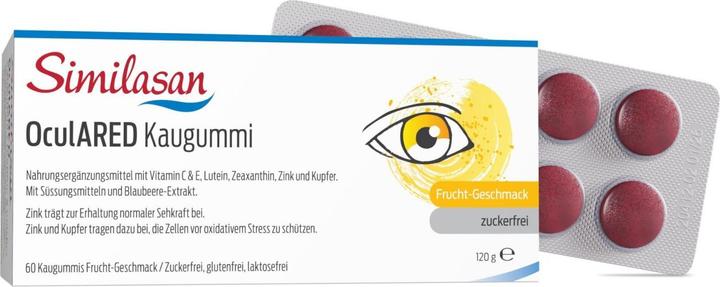 Actual product image Similasan OculARED chewing gum fruit 60 (60 Piece, 154 g)