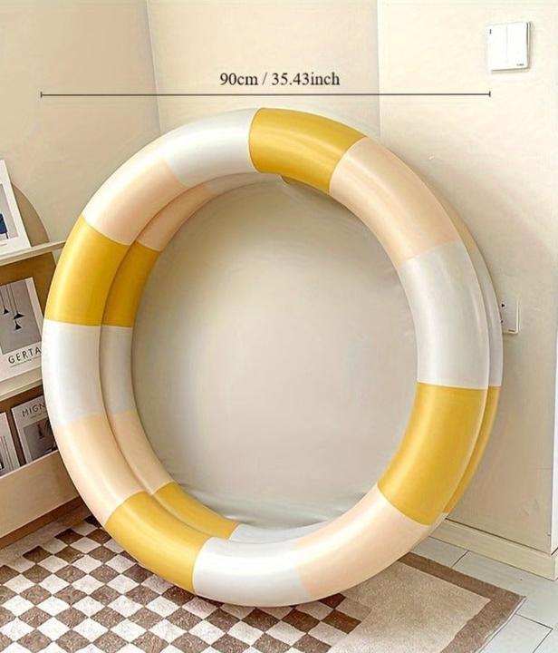 Actual product image Activity Board 1pc retro striped pattern inflatable floating ring, water floating ring, for pool party