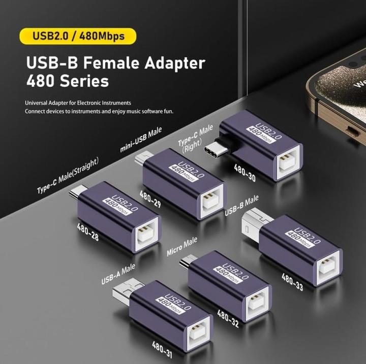 Image du produit PowerGuard Adaptateur USB B 2.0 (femelle) femelle vers USB A 2.0 (mâle) (USB 2.0)