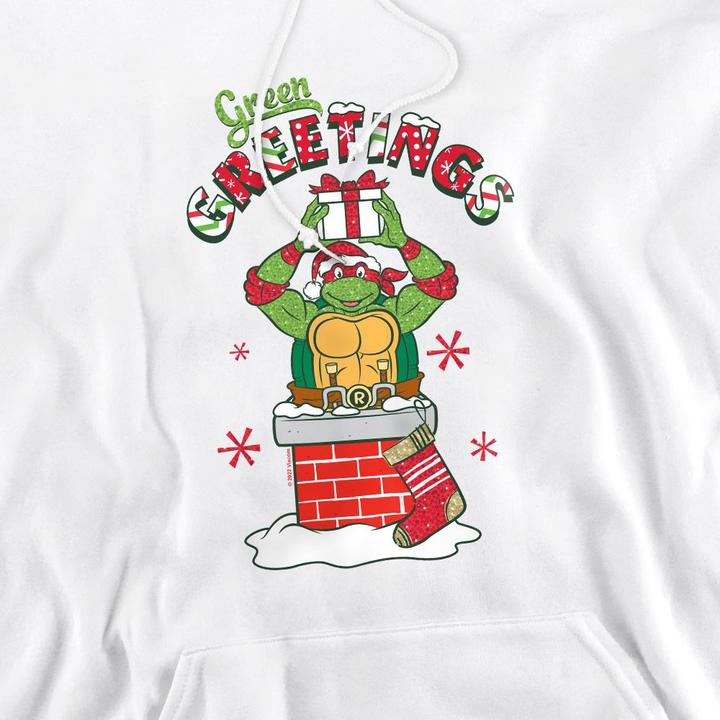 Immagine prodotto Teenage Mutant NT Green Greetings Felpa con Cappuccio Scena di Natale Uomo (M)