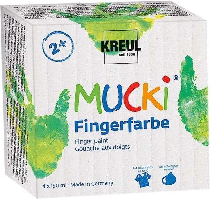 Kreul Fingerfarben (Gelb, Rot, Blau, Grün, 600 ml)