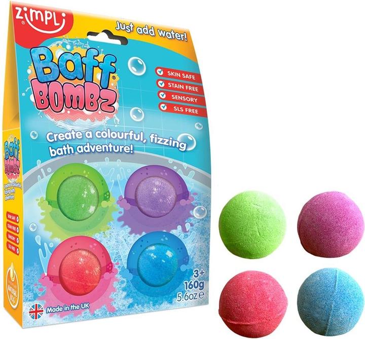 Zimpli Kids Baff Bombz Nachfüllpack – 4 sprudelnde Badebomben (Badekugeln)