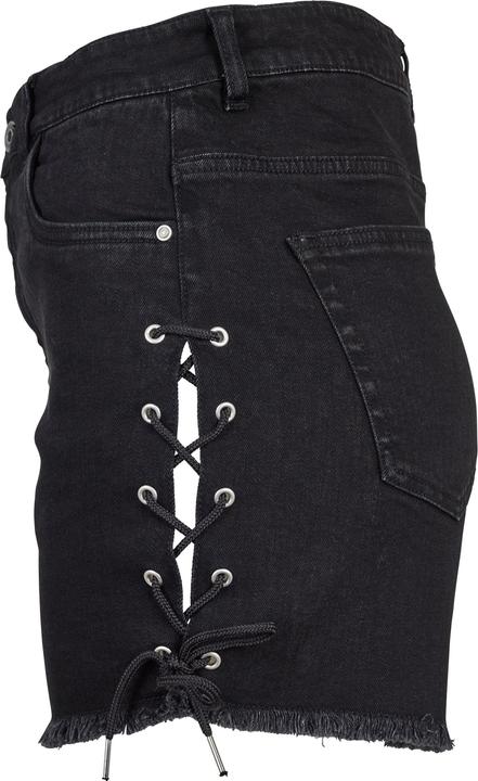 Actual product image Urban Classics Ladies Highwaist Denim Lace Up Shorts - 2202 (32)