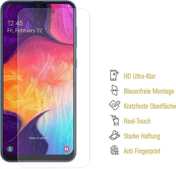 Actual product image Protectorking 2x Panzerfolie Anti-Shock HD Klar (2 Piece, Samsung Galaxy A50)