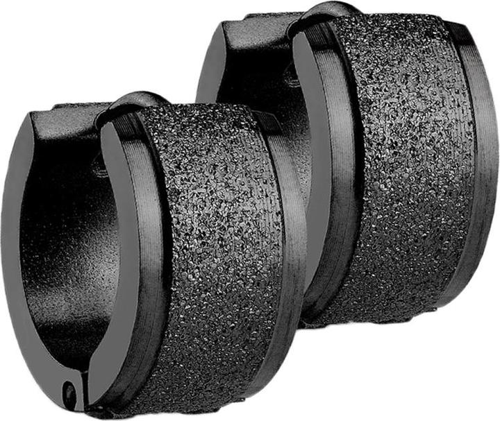 Star Piercing Ohrring zum Klappen schwarz und mittig gesprenkelt (ohne Messing, Chirurgenstahl 316L)