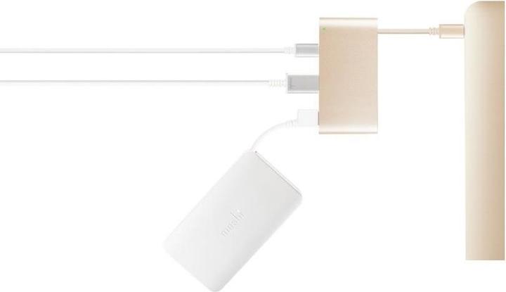 Image du produit Moshi Adaptateur USB-C multiport or (USB-C, 3 Ports)