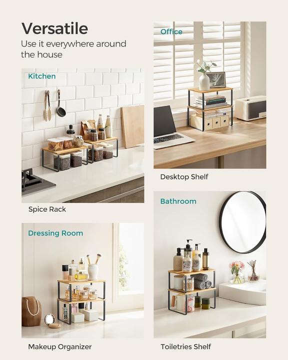 Produktbild Songmics Schrank-Organisationsregal 2er Set (17 x 19.5 x 15.5 cm, 17 x 18.5 x 14 cm)
