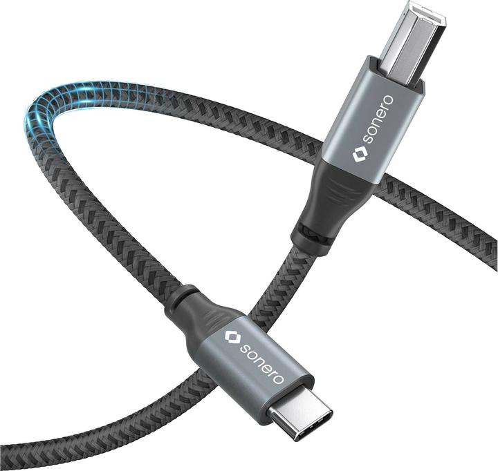 Produktbild Sonero USB C – USB B (5 m, USB 2.0, 10 W)