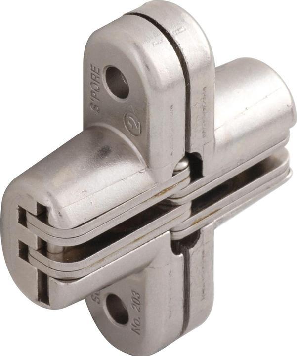 Produktbild Soss Einlass-Scharnier, 95,5x19 mm, ÖW 180°, Zamak vernickelt