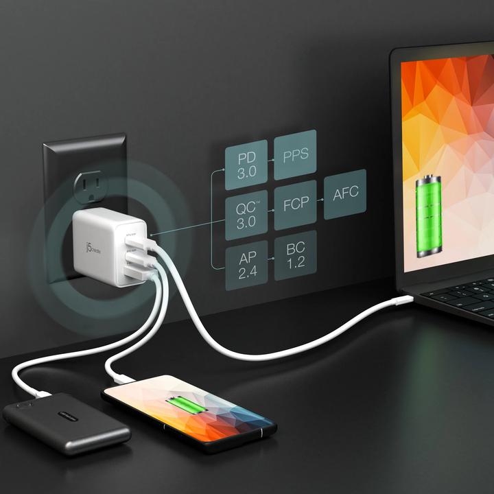 Produktbild j5Create 65W GAN USB-C 3-PORT CHARGER UK (65 W)