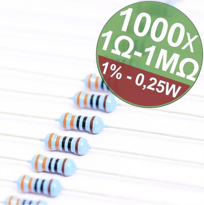 Actual product image Quadrios 22P037 Metal film resistor assortment axial leaded 0.25 W 1 % 1 set