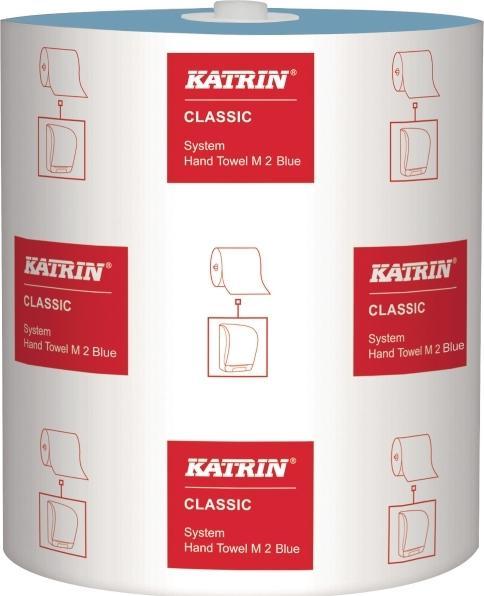 Produktbild Katrin 6 Handtuchrollen System 2-lagig blau, 580 Blätter (6 x)