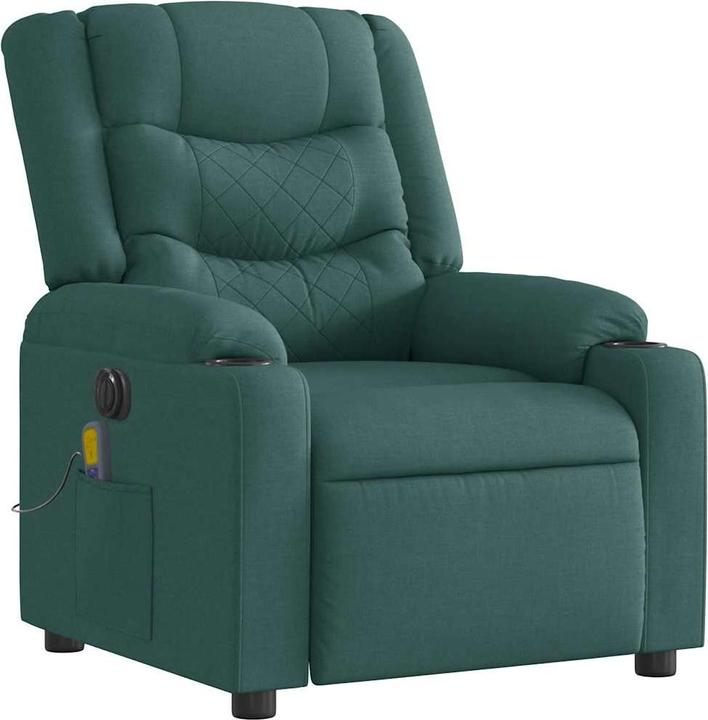 VidaXL Massagesessel Dunkelgrün Stoff