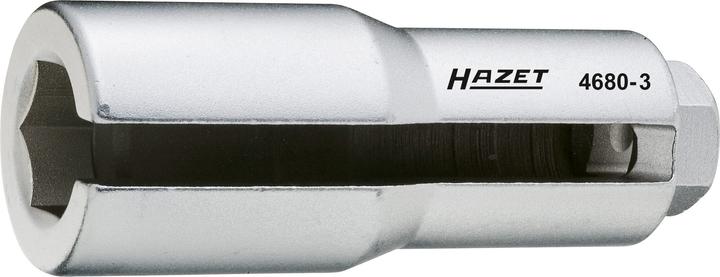 HAZET Lambda-Sonden Einsatz 4680-3 ∙ Vierkant12,5 mm (1/2 Zoll) ∙ Aussen Sechskant Profil ∙ 22 mm (22 mm)