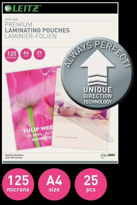 Produktbild Leitz Laminierfolie (A4, 25 Stück, 125 µm)