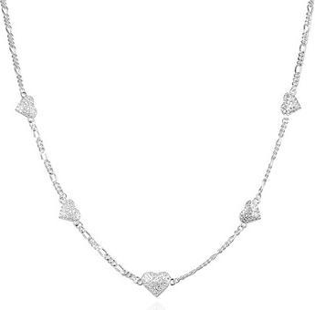 Agato Sparkling silver necklace with hearts AGS1545/47