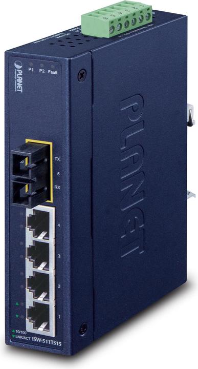Immagine prodotto Planet 4+1 Ethernet industriale di singolo modo del porto 100FX (4 Porti)