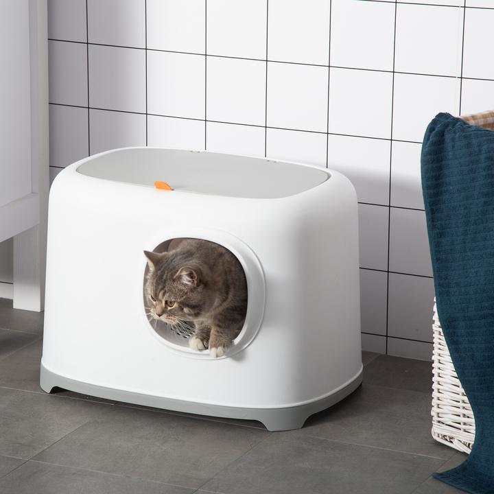 Produktbild PawHut Katzentoilette mit kompaktem Design (Katzenklo geschlossen)