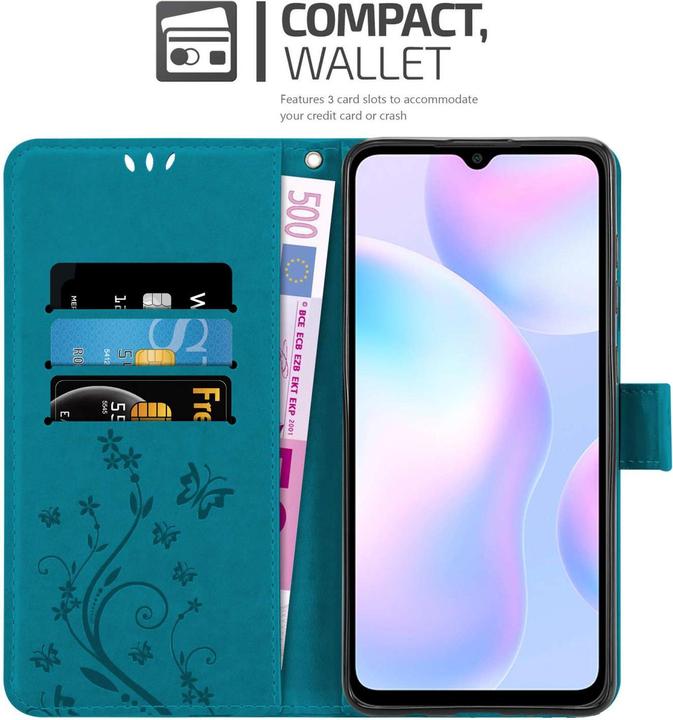 Produktbild Cadorabo Hülle für Xiaomi RedMi 9A / RedMi 9AT mit Blumen Muster (Xiaomi Redmi 9A, Xiaomi Redmi 9AT)