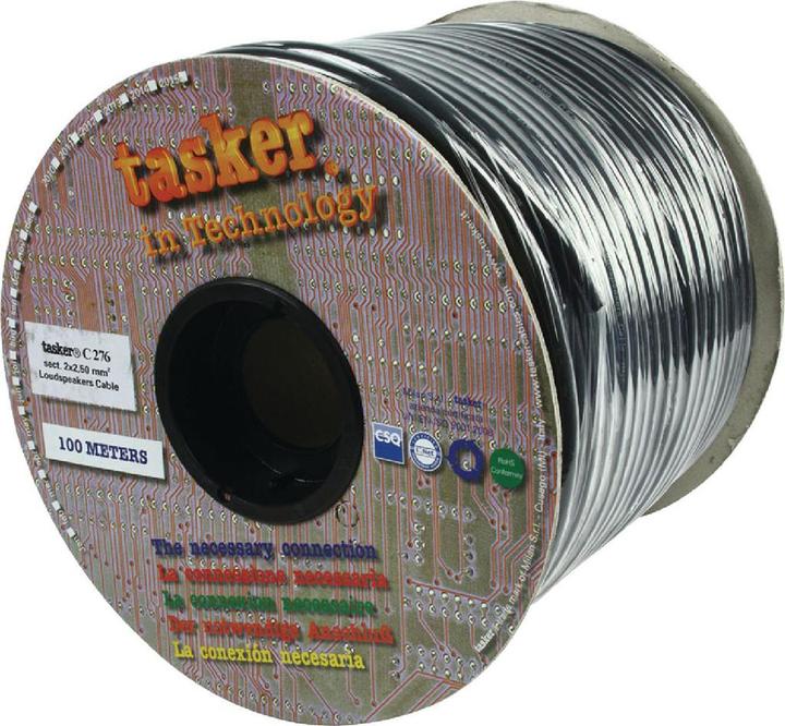 Actual product image Tasker Audio Cable, black, 100m, PVC 3.50x9.20mm (100 m, 2.50 mm²)