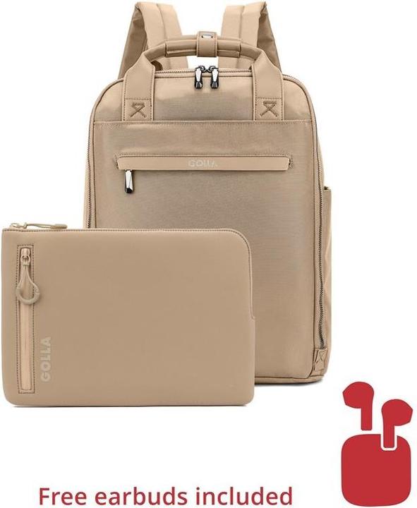 Golla Set aus Rucksack und Laptop-Sleeve 14 Zoll, Coffee