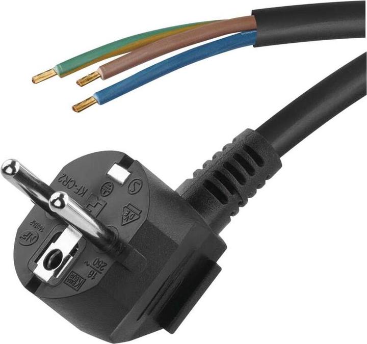Produktbild Emos Netzkabel PVC 3x 0,75mm2, 2m, schwarz (2 m)