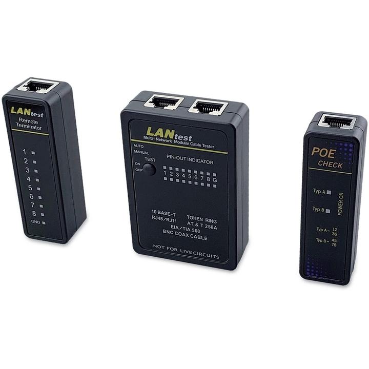 Image du produit equip Testeur de câbles réseau pour câbles RJ11/RJ12/BNC, noir